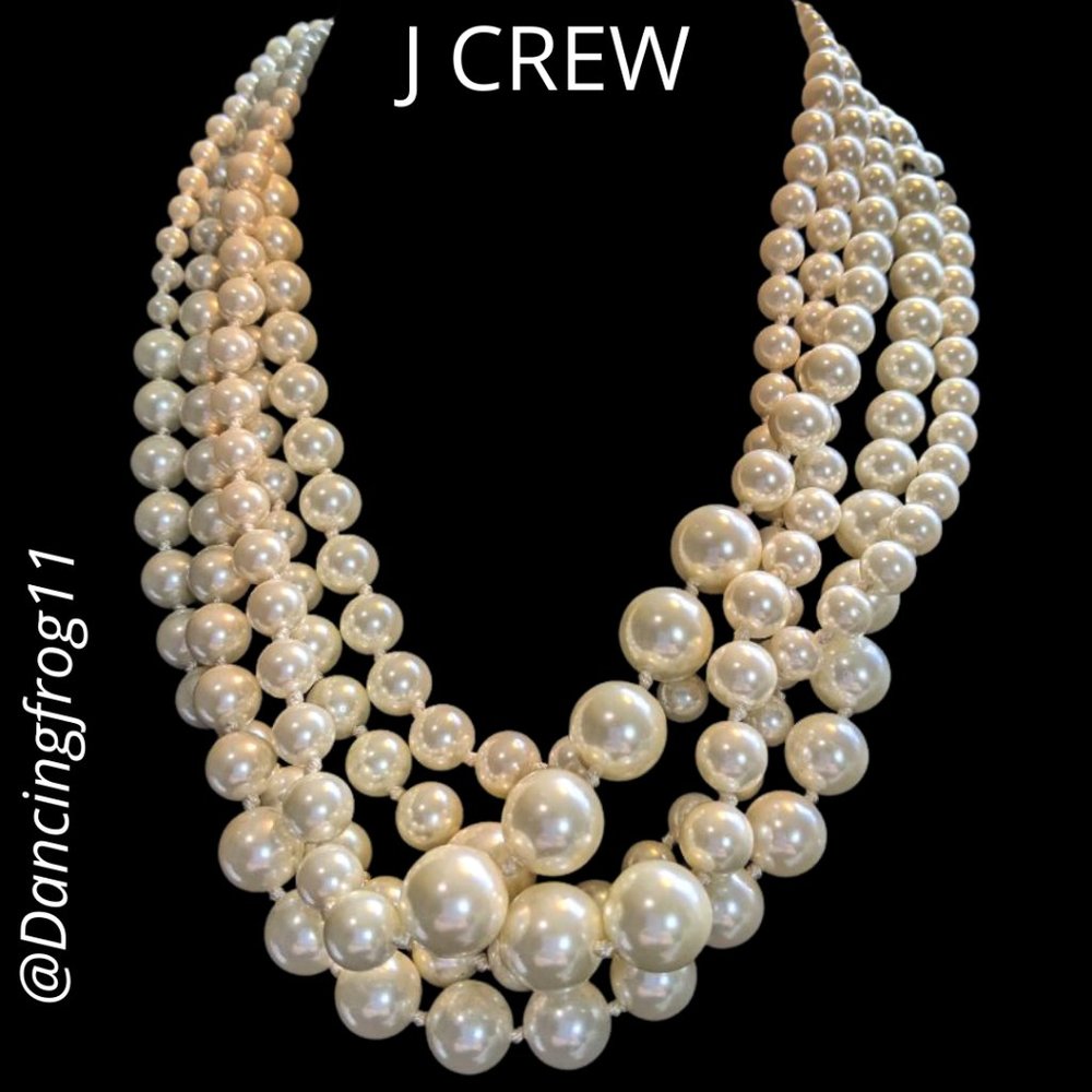 J Crew Faux Pearl Necklace & Matching Bracelet Set